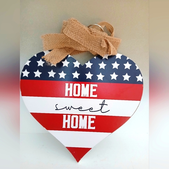 Other - Patriotic Home Sweet Home Heart Wall Decor